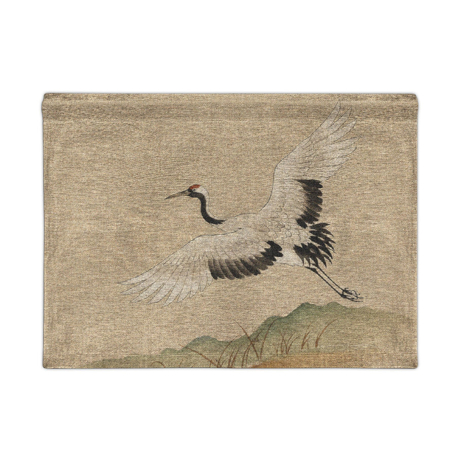 Crane at Dawn Woven Wall Tapestry