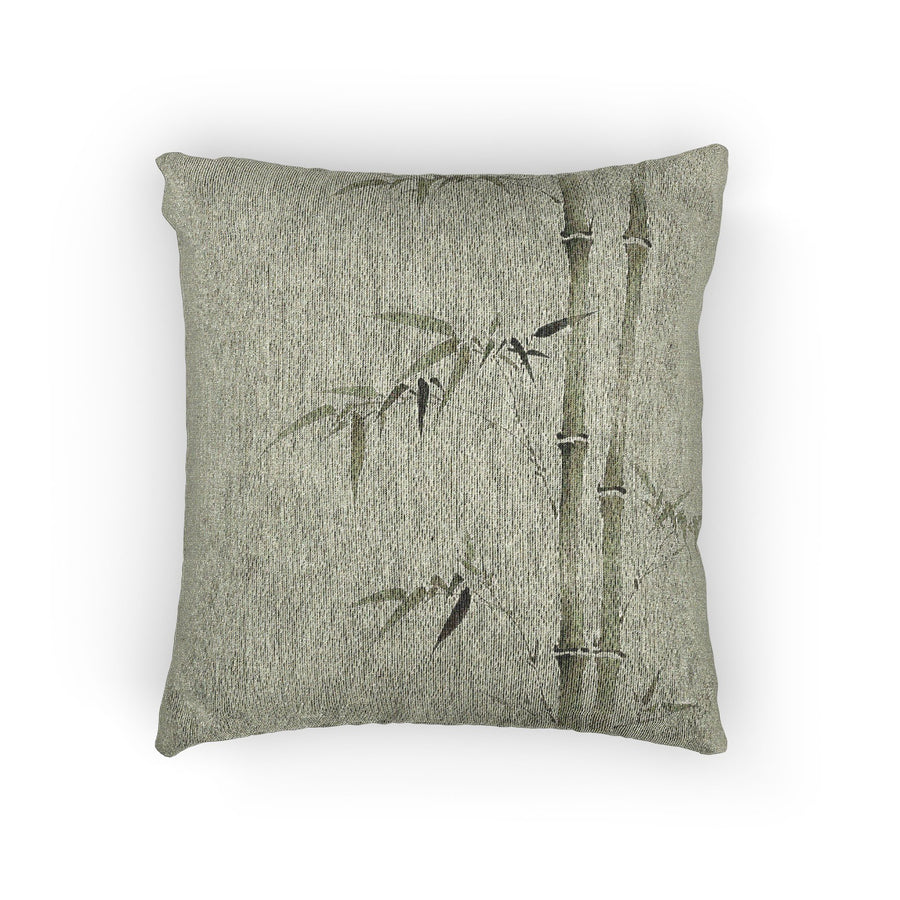 Bamboo Woven Cushion, Soft Sage
