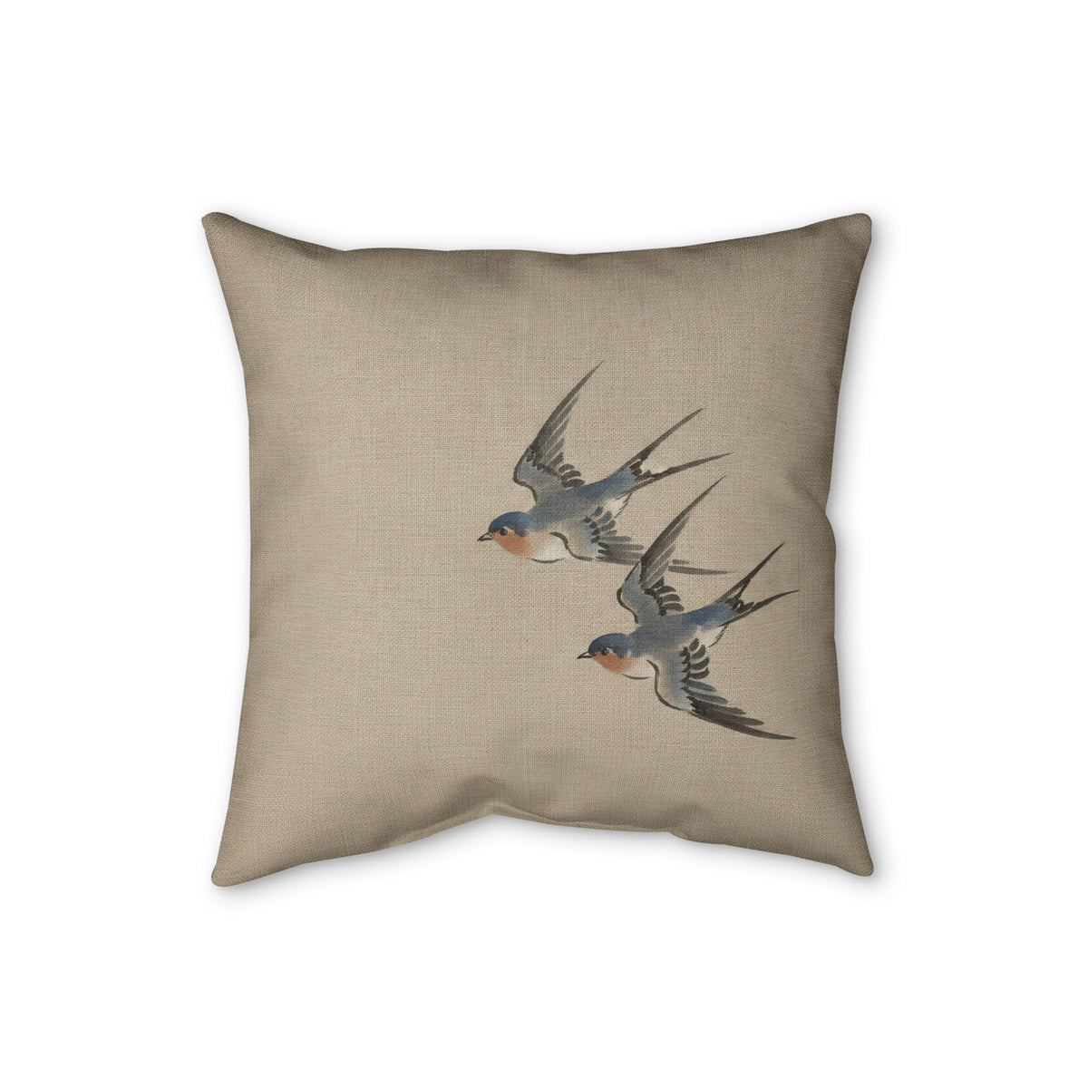 Swallows Cushion, Natural Linen