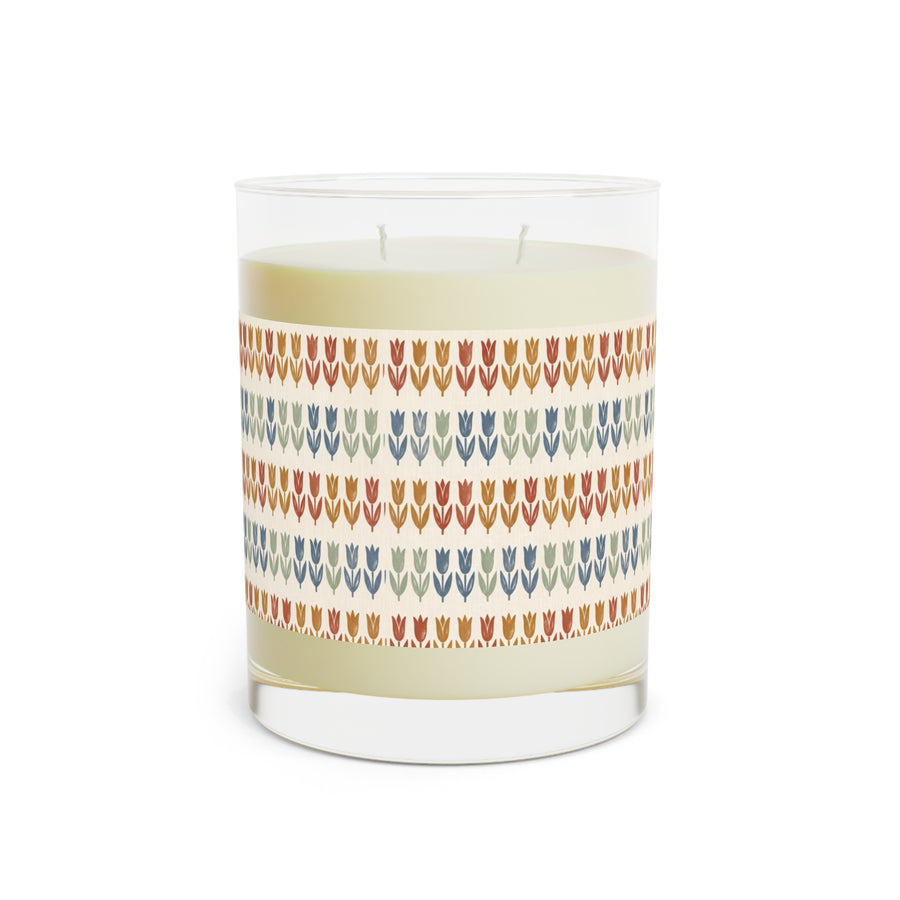 Tulip Market Scented Candle, Folk Tulip 11oz Glass Candle