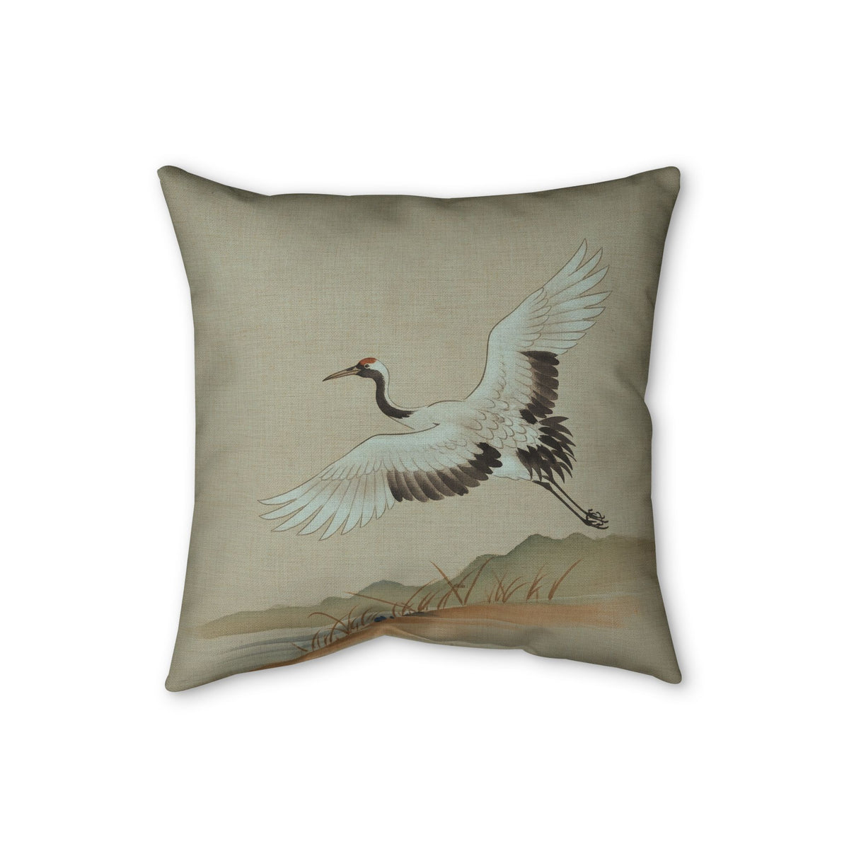 Crane Cushion, Soft Sage