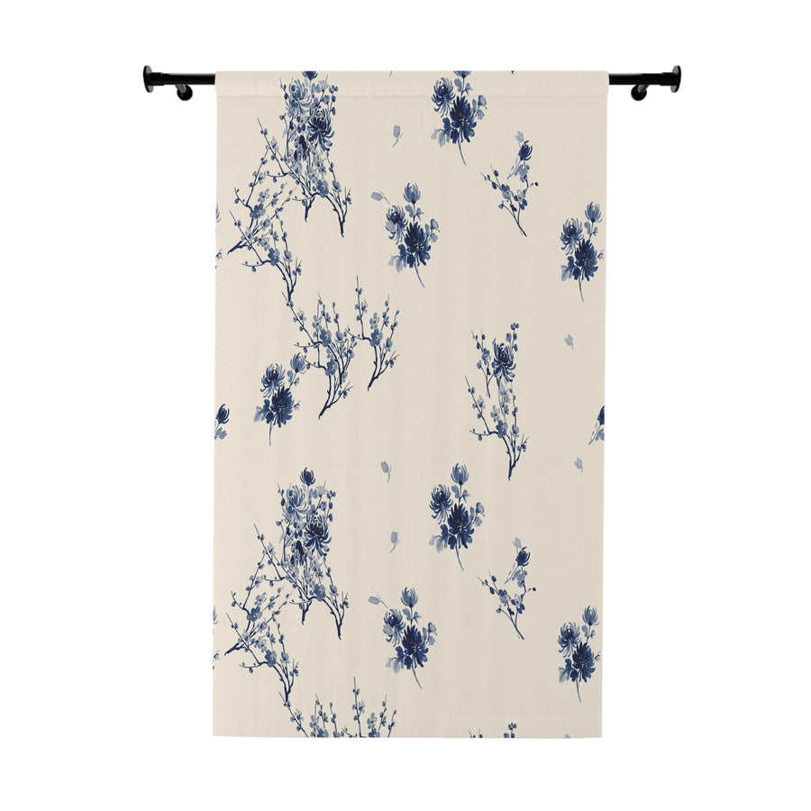 Indigo Bloom Blackout Curtain Panel