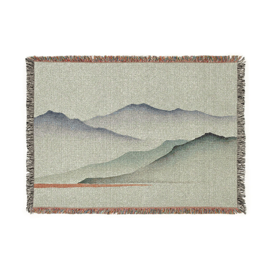 Misty Mountains Woven Throw, Soft Sage