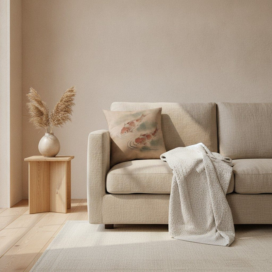 Koi Cushion, Warm Clay — styled 1