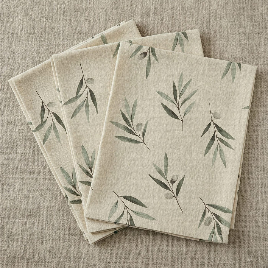 Olive Grove Cloth Napkins, Set of 4 — styled 1