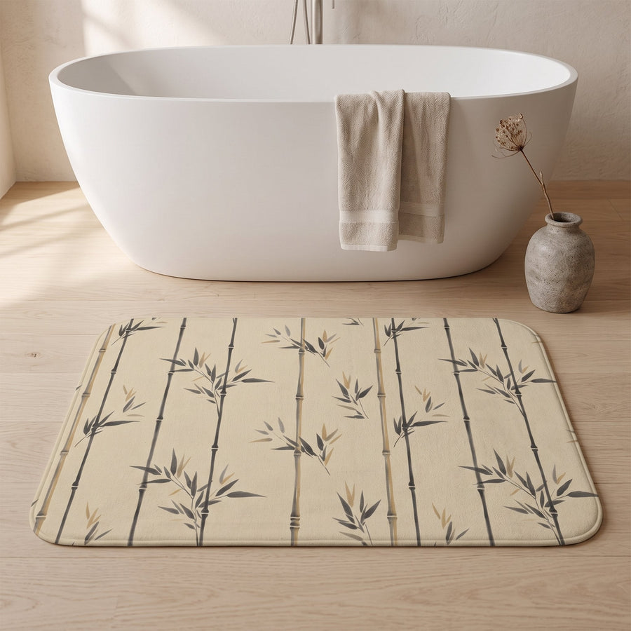 Sumi Bath Mat — Calm & Oak, styled in a Japandi room