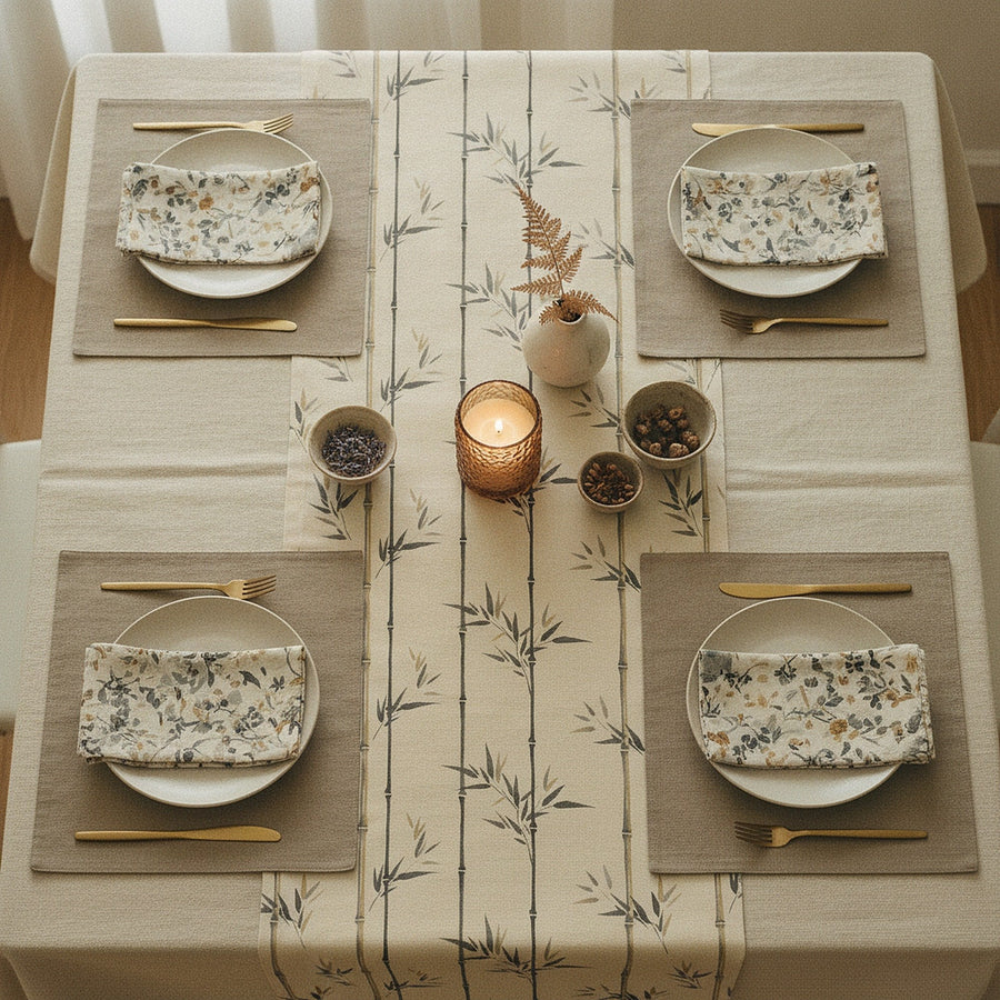 Sumi table set for four