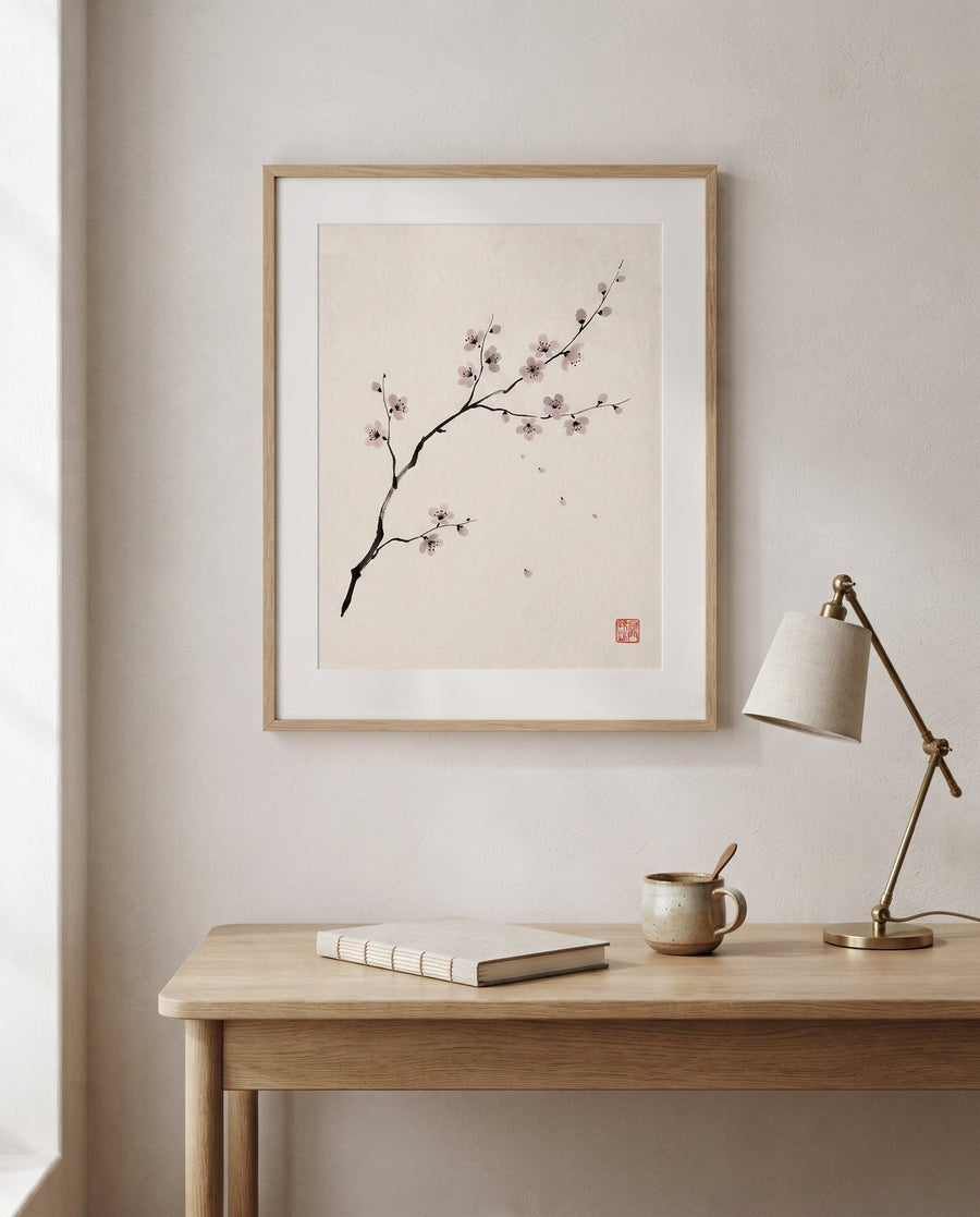 Cherry Branch — Japandi print in a room, scene 1