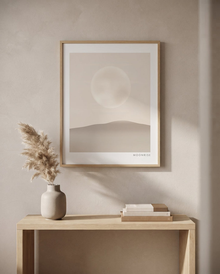 Moonrise — Japandi print in a room, scene 1