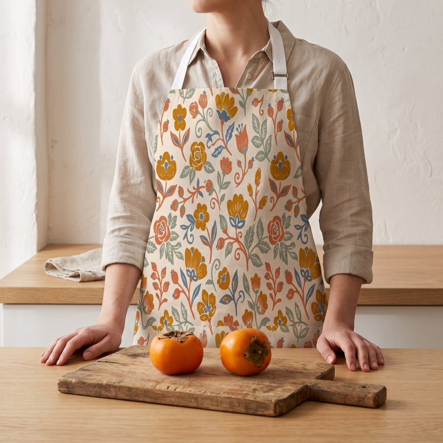 Nordic Folk Apron in a Japandi room — Japandi Apron by Calm & Oak
