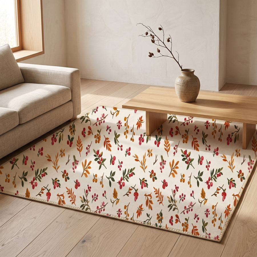 Orchard Washable Rug in a Japandi room — Japandi Washable Rug by Calm & Oak