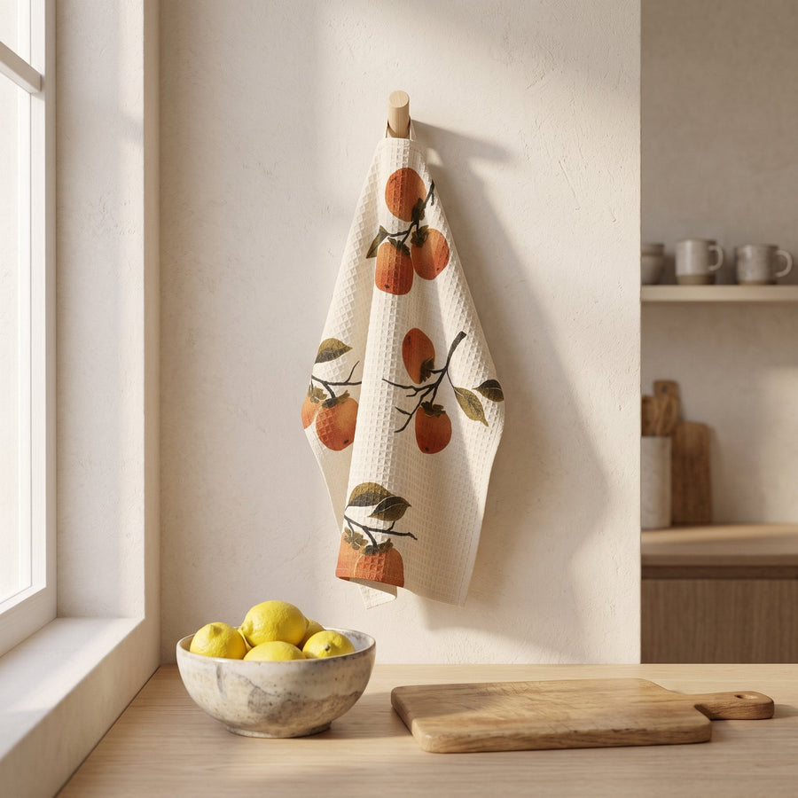 Persimmon Waffle Towel in a Japandi room — Japandi Waffle Towel by Calm & Oak