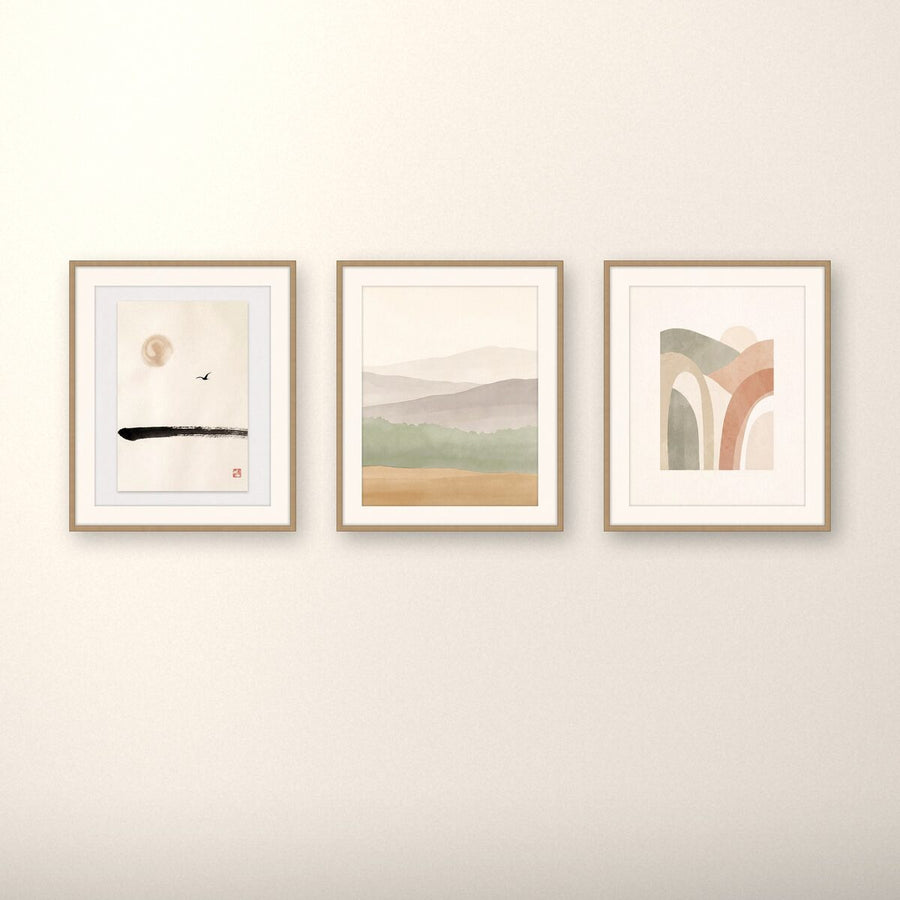 Quiet Sky Japandi gallery wall set of three