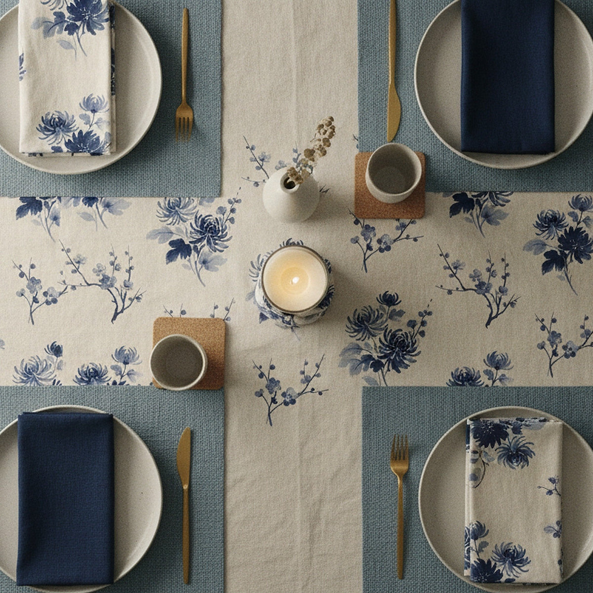 Indigo Bloom table look