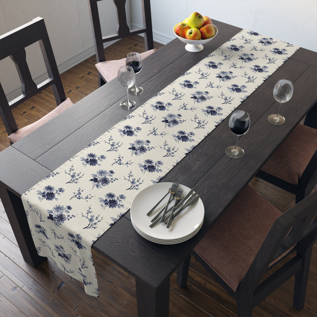Indigo Bloom Table Runner