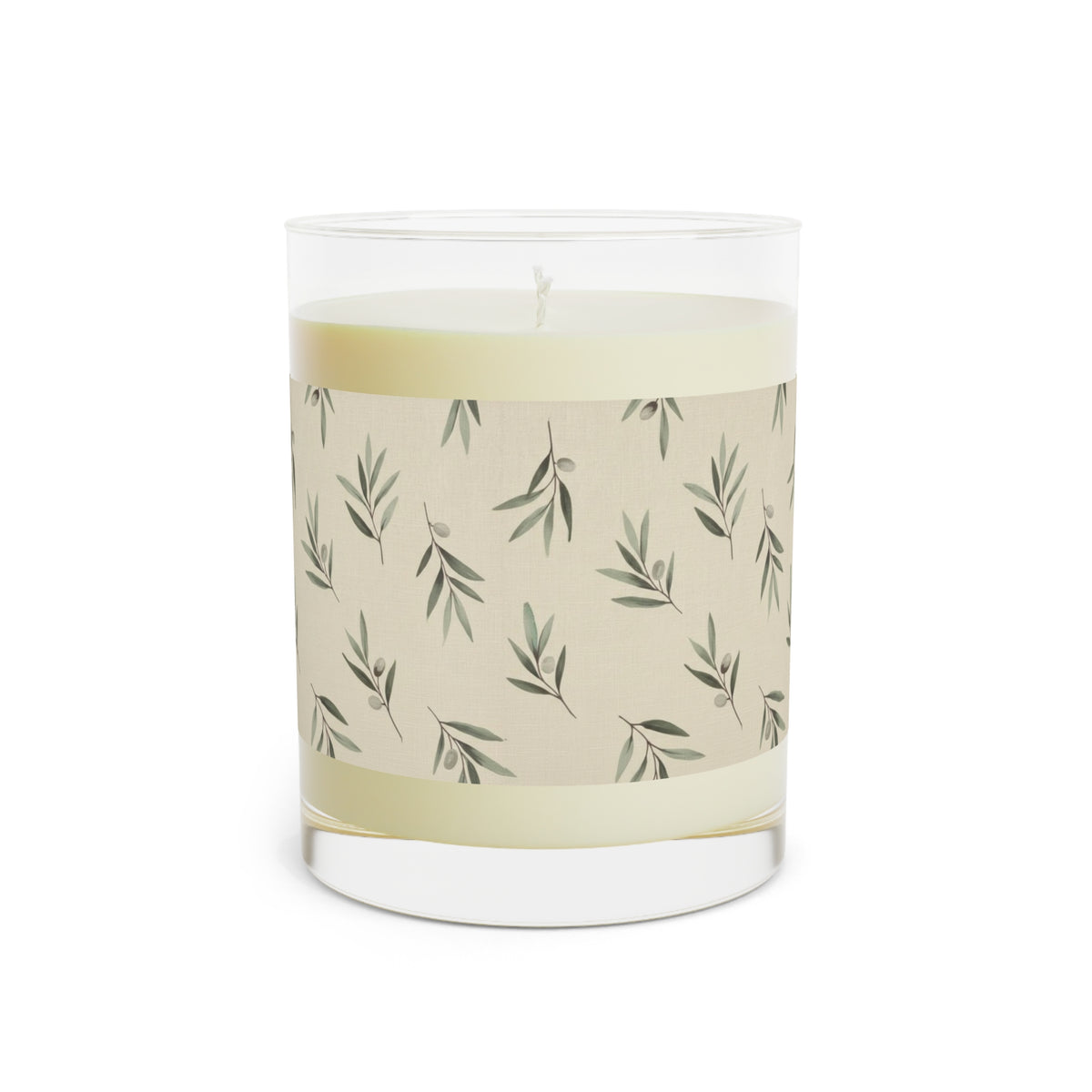 Olive Grove Scented Candle, Sage Olive Branch 11oz Glass Candle