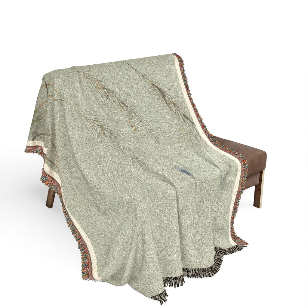 Susuki & Moon Woven Throw, Soft Sage