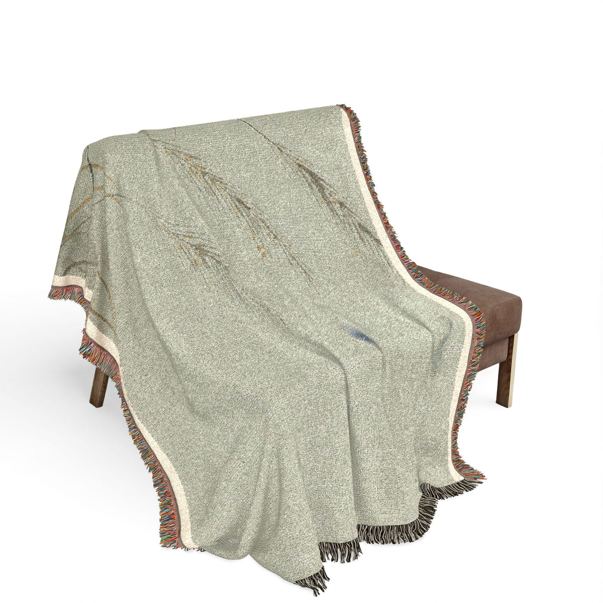 Susuki & Moon Woven Throw, Soft Sage