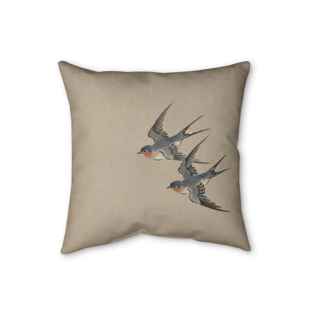 Swallows Cushion, Natural Linen
