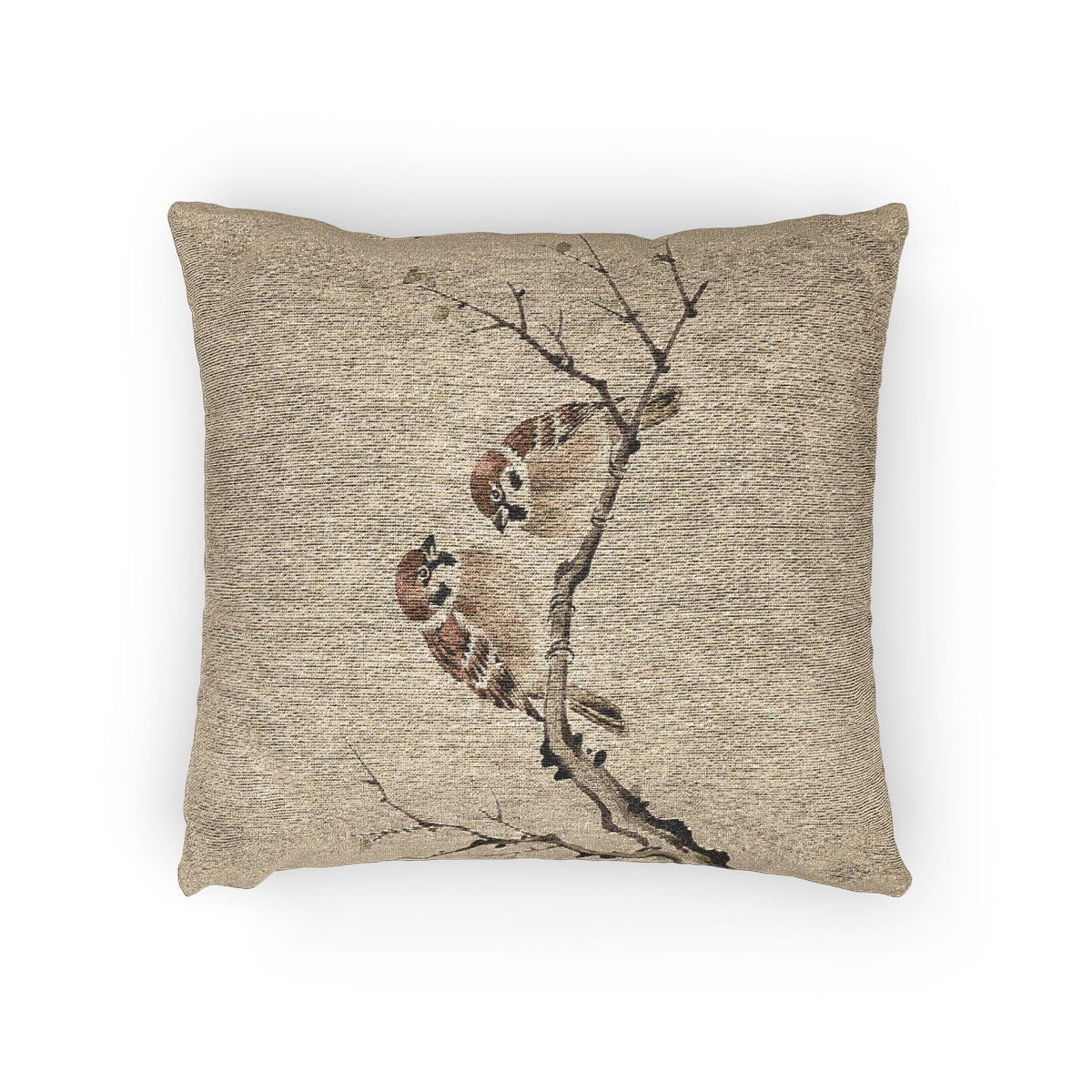 Sparrows Woven Cushion, Natural Linen