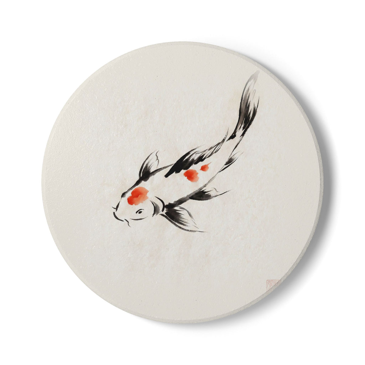Koi Ceramic Coaster — Japandi Ceramic Coaster by Calm & Oak
