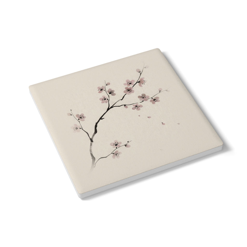 Cherry Branch Ceramic Coaster