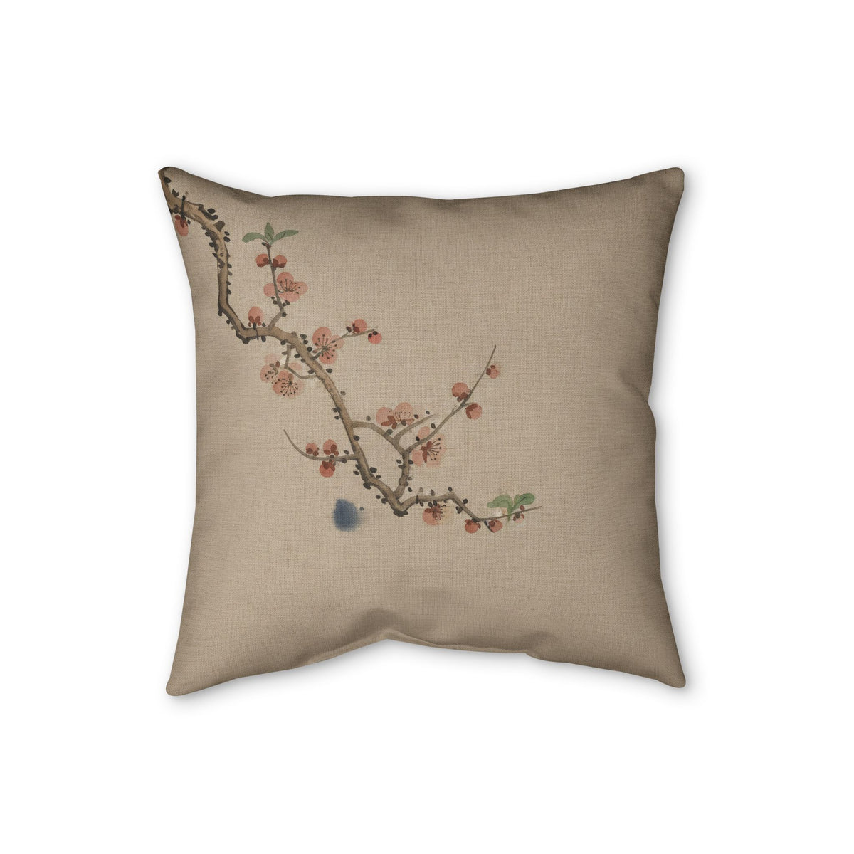 Plum Blossom Cushion, Natural Linen