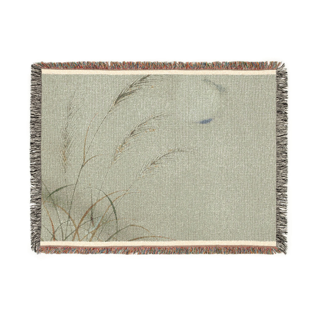 Susuki & Moon Woven Throw, Soft Sage