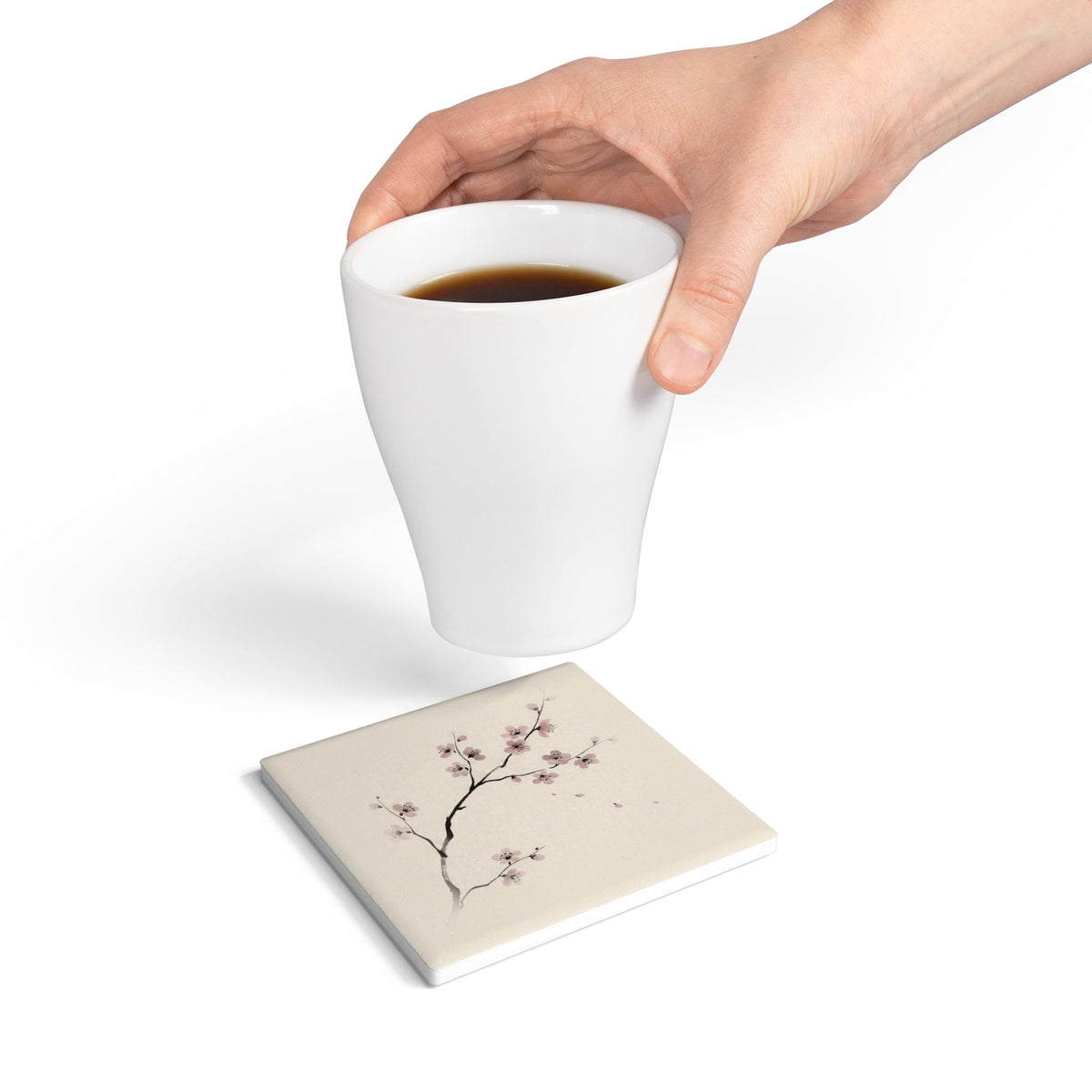 Cherry Branch Ceramic Coaster