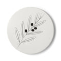 Olive Branch Ceramic Coaster — Japandi Ceramic Coaster by Calm & Oak