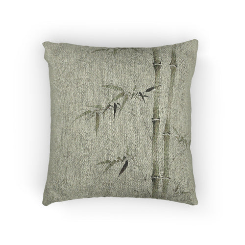 Bamboo Woven Cushion, Soft Sage
