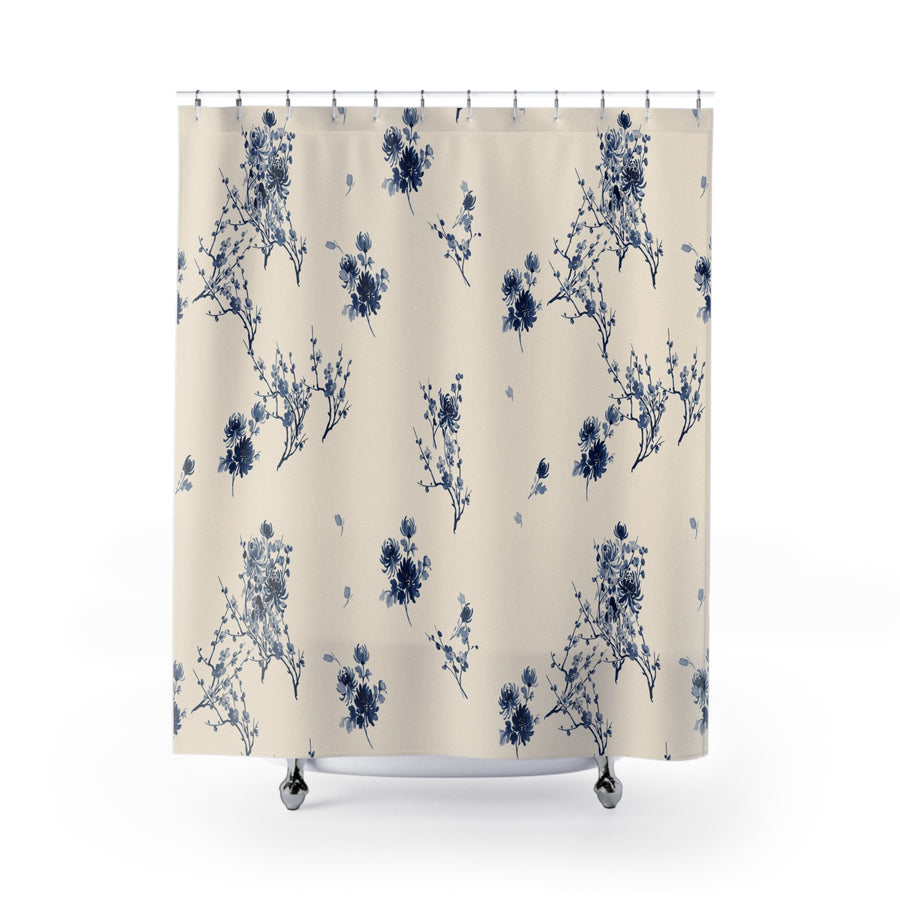 Indigo Bloom Shower Curtain