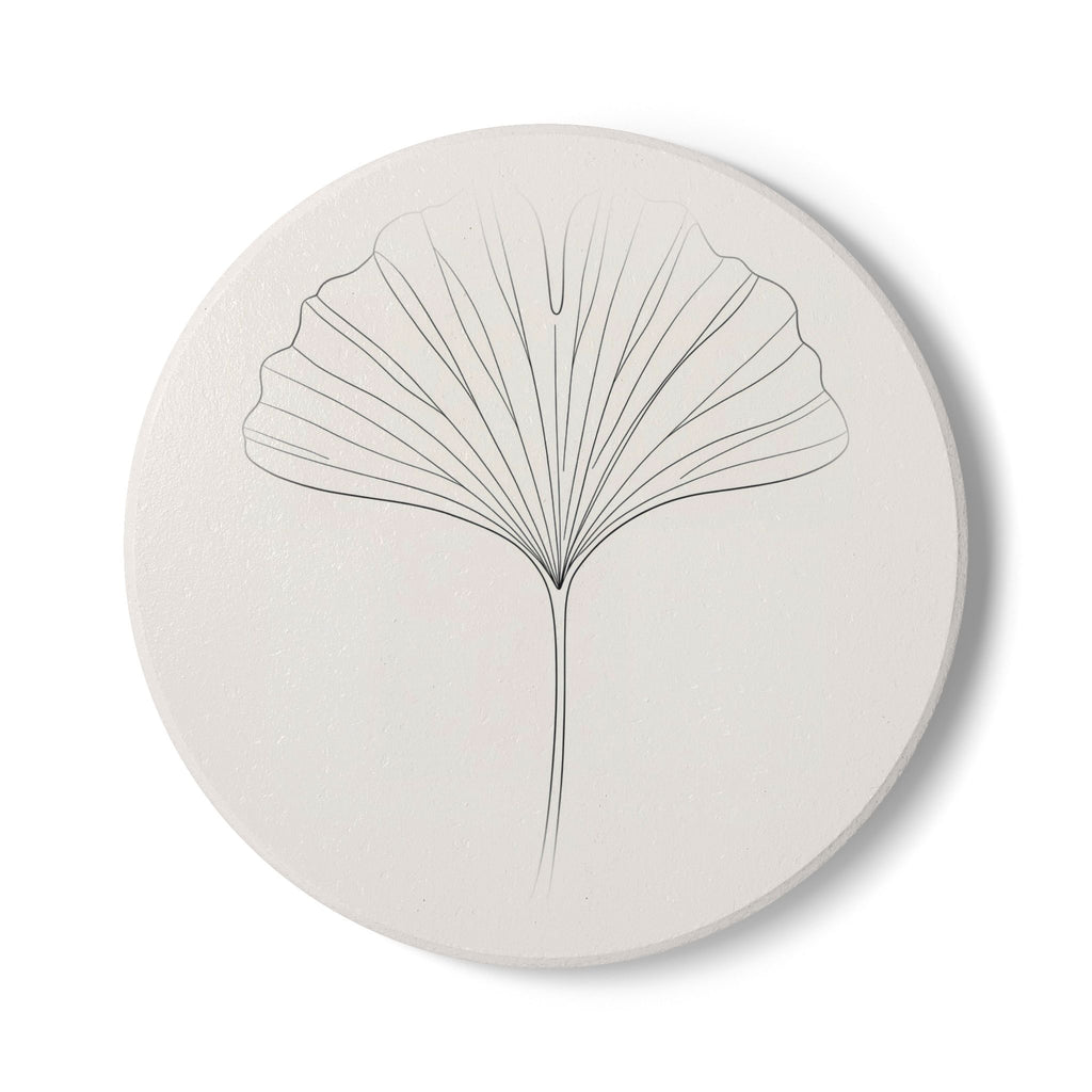 Ginkgo Ceramic Coaster — Japandi Ceramic Coaster by Calm & Oak