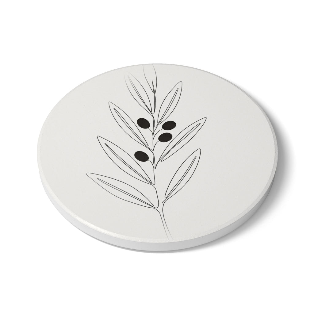 Olive Branch Ceramic Coaster