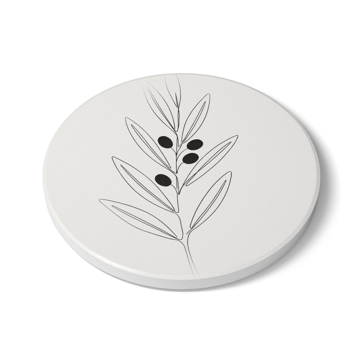 Olive Branch Ceramic Coaster