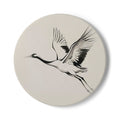 The Crane Ceramic Coaster — Japandi Ceramic Coaster by Calm & Oak