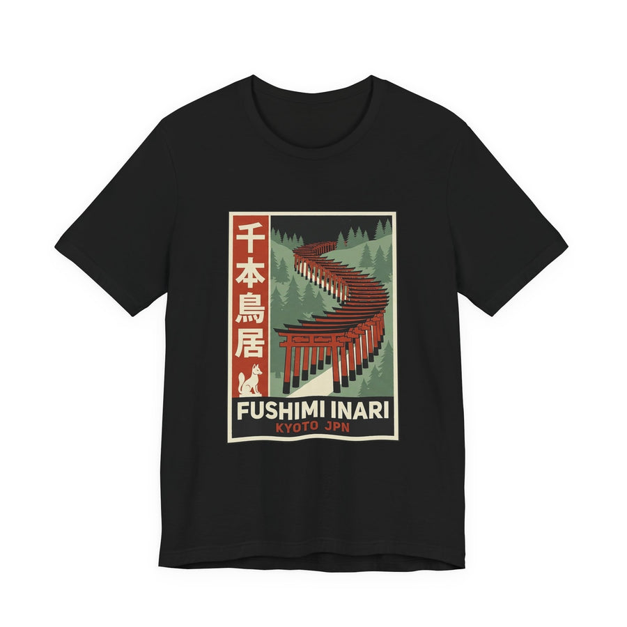 Fushimi Inari Tee — Vintage Japanese Travel Poster Graphic T-Shirt | Calm & Oak — Japandi Tee by Calm & Oak