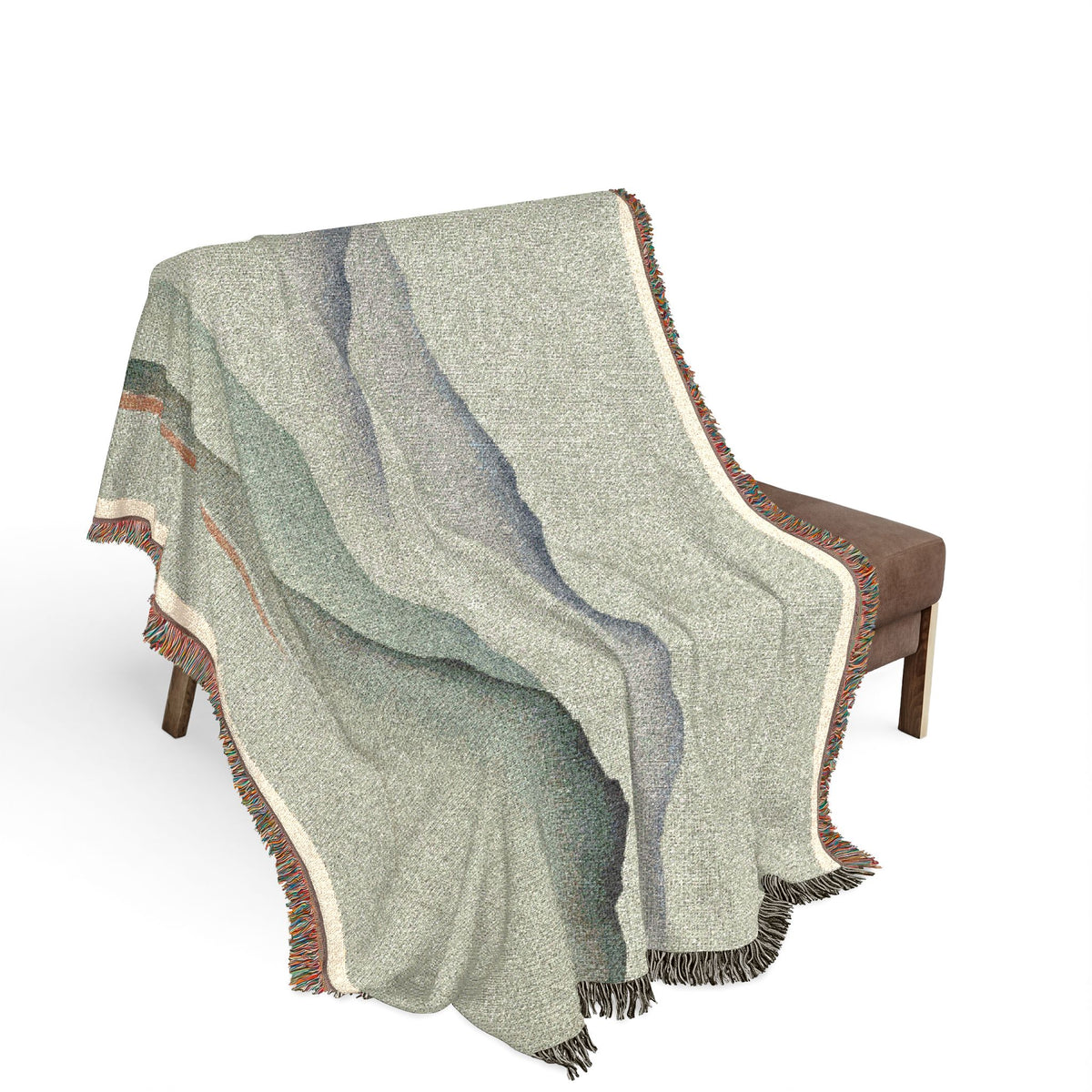 Misty Mountains Woven Throw, Soft Sage