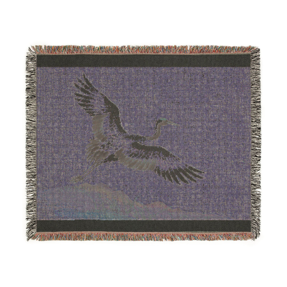 Crane at Dawn Woven Throw, Soft Sage