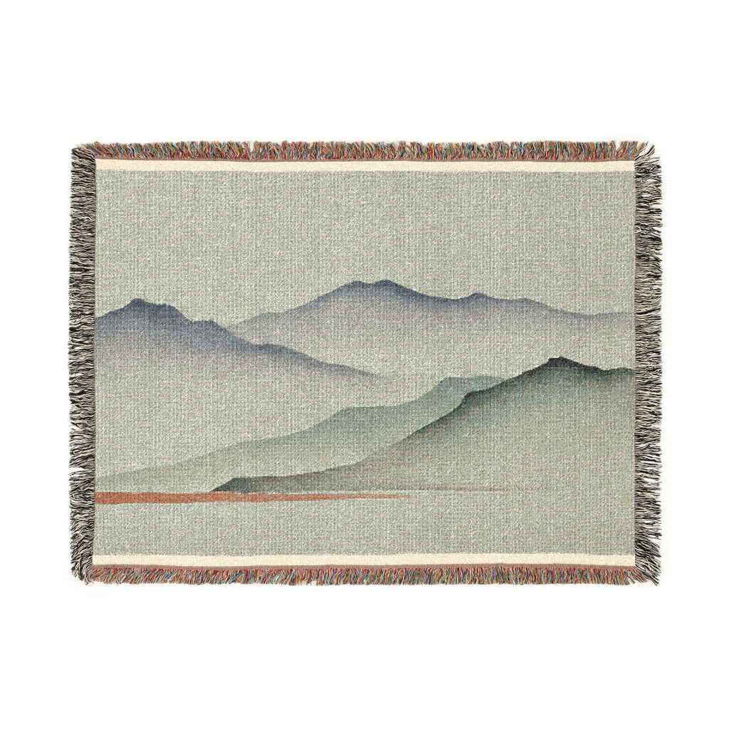 Misty Mountains Woven Throw, Soft Sage