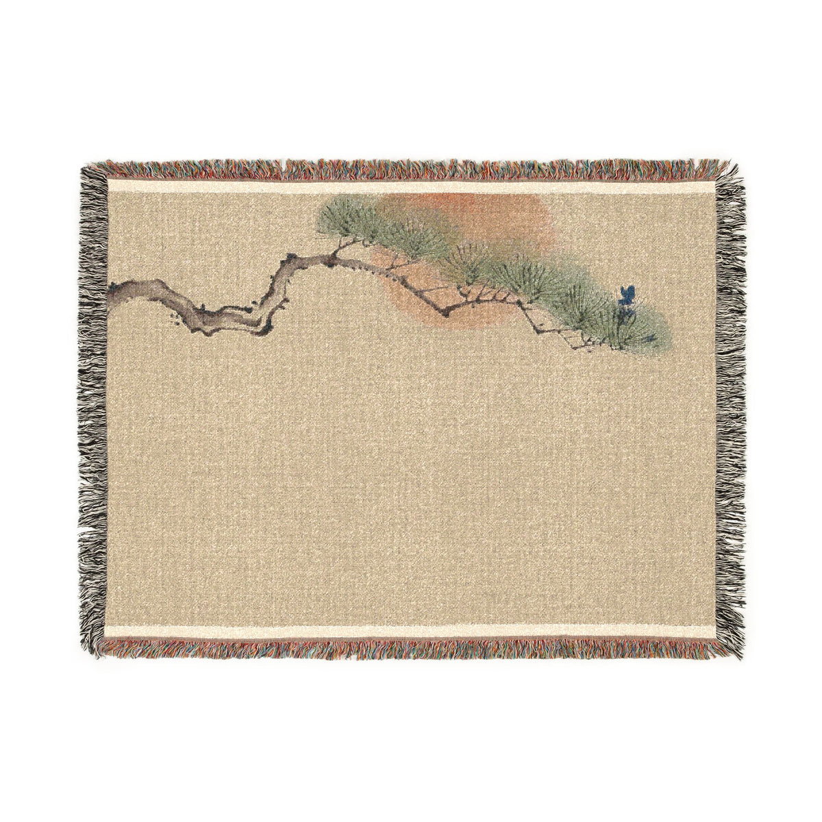 Pine & Sun Woven Throw, Natural Linen