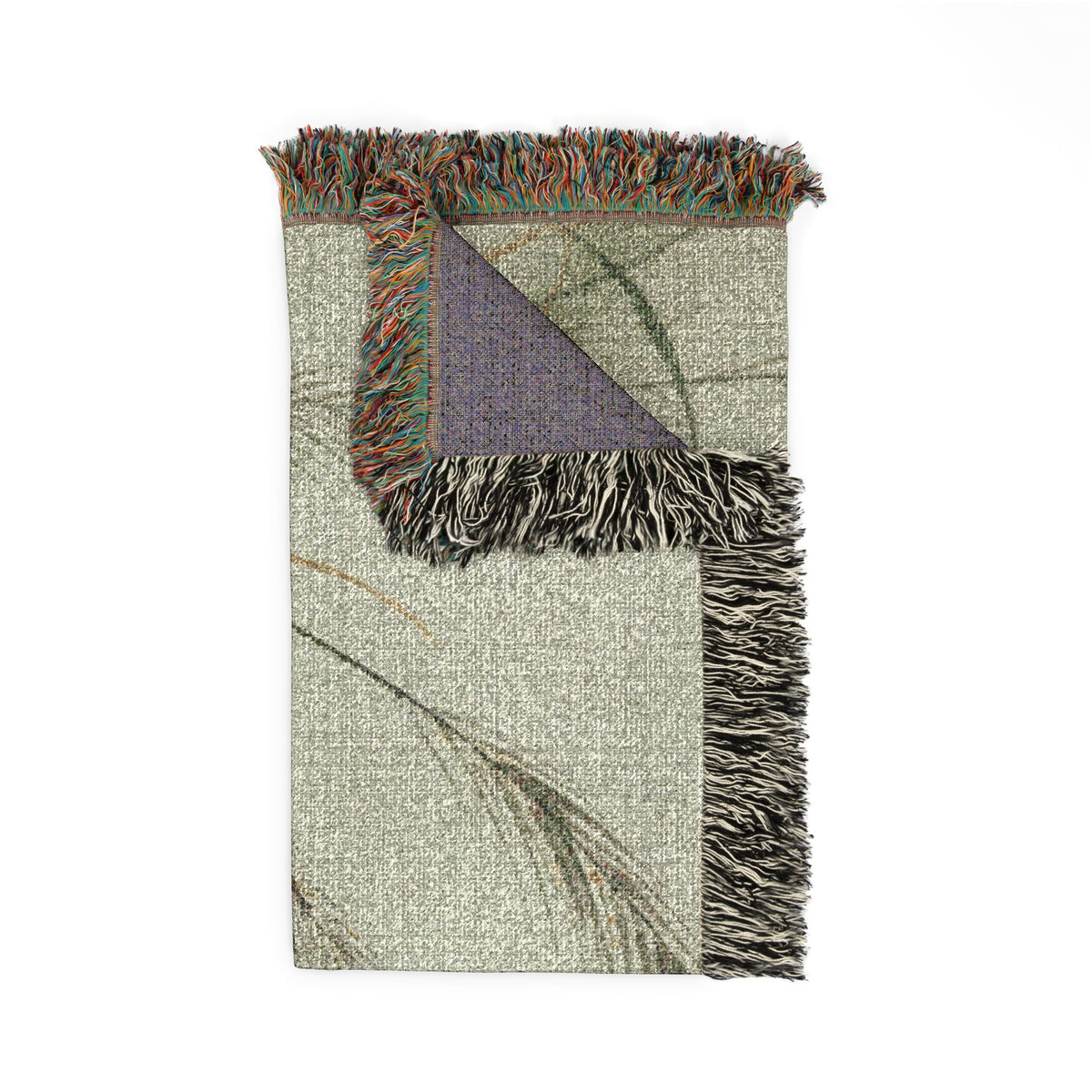 Susuki & Moon Woven Throw, Soft Sage