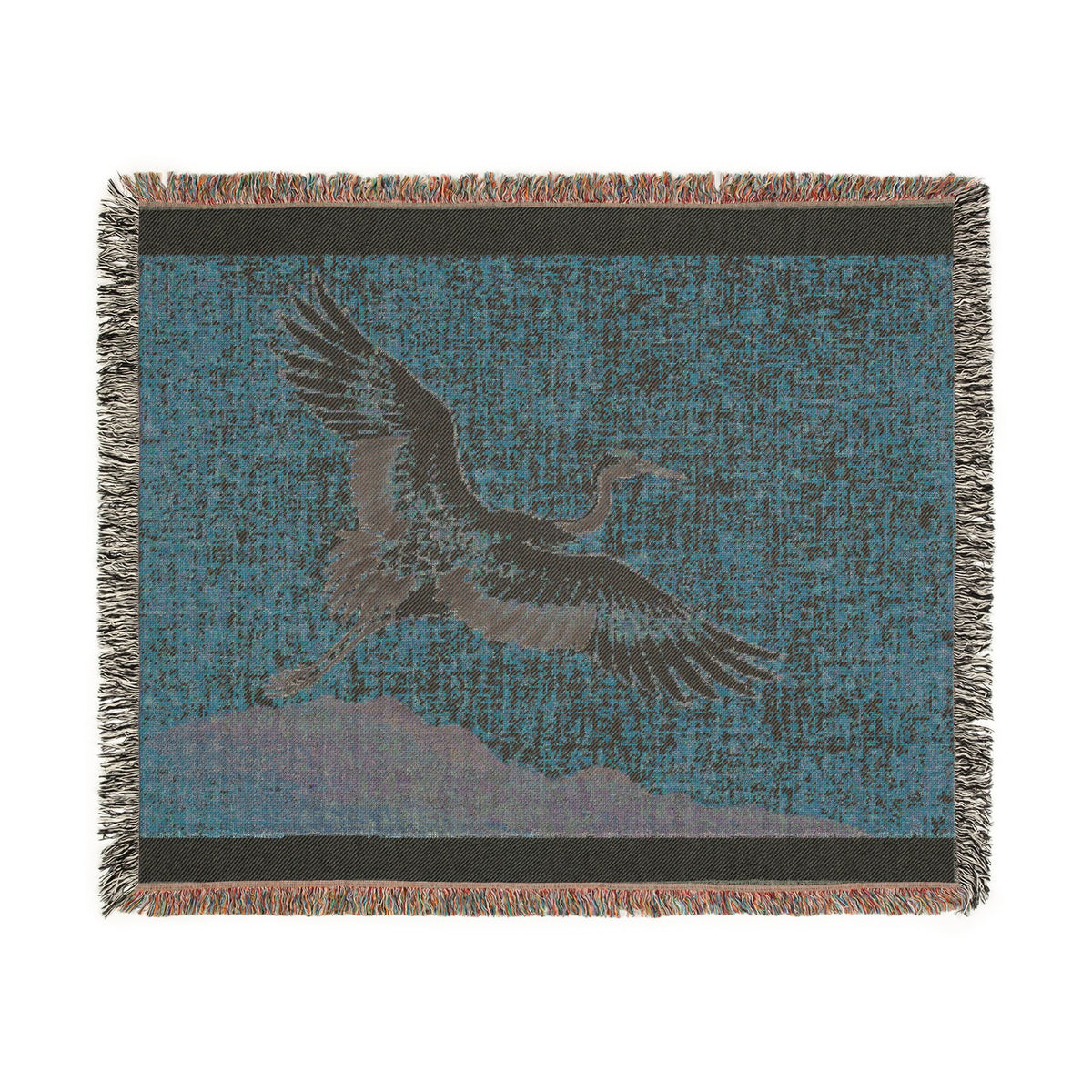 Crane at Dawn Woven Throw, Warm Clay