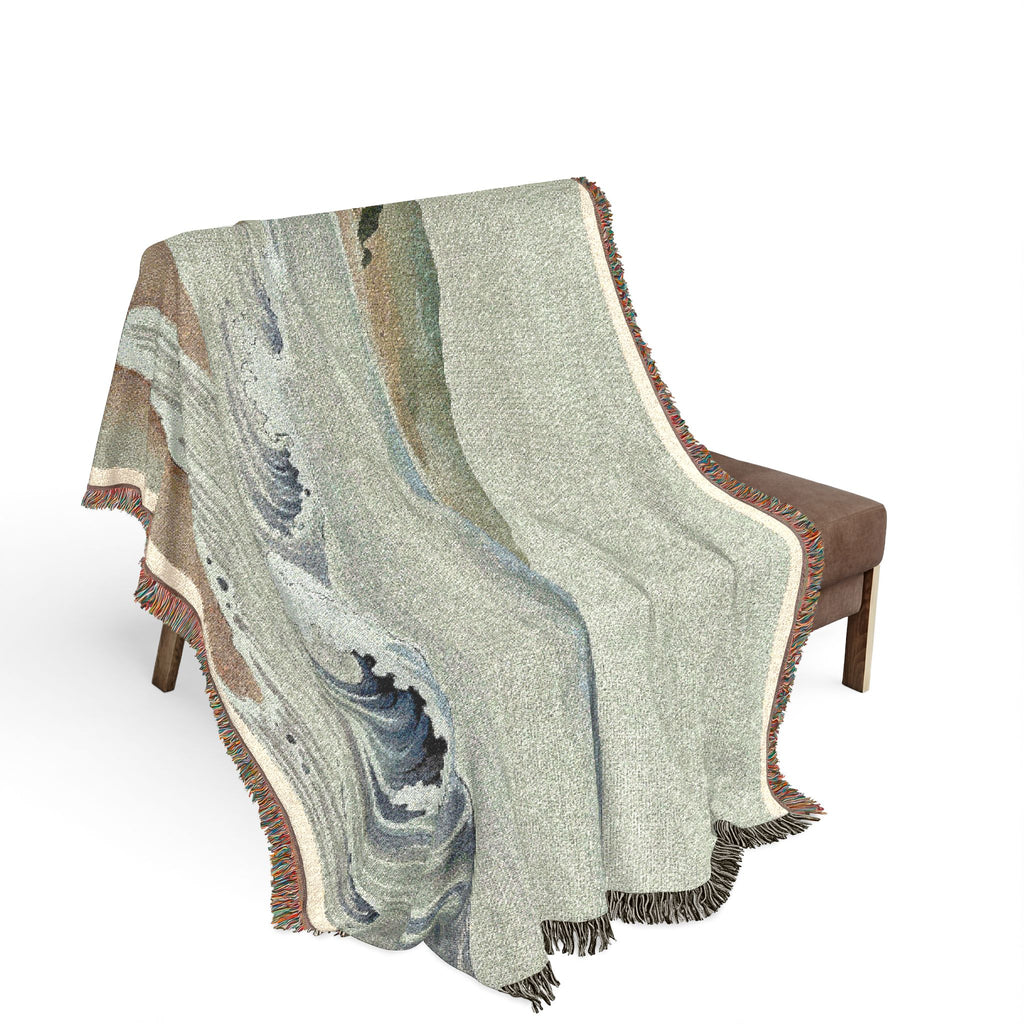 Quiet Shore Woven Throw, Soft Sage