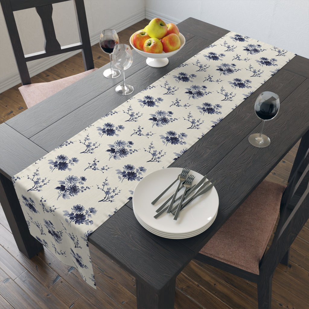 Indigo Bloom Table Runner