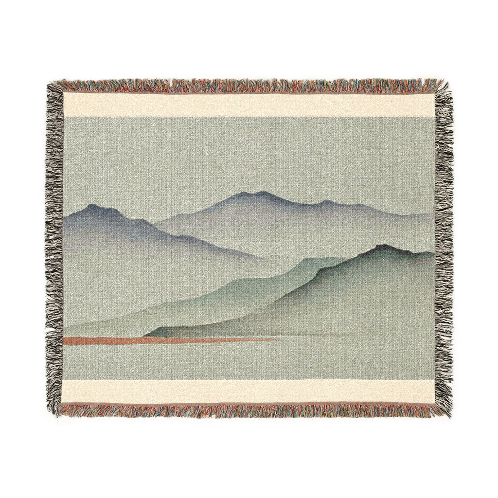 Misty Mountains Woven Throw, Soft Sage