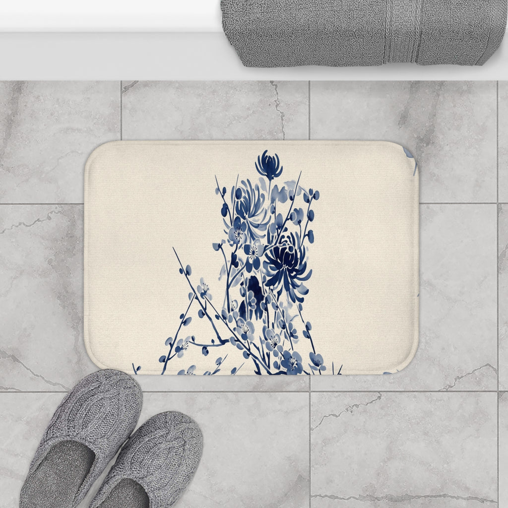 Indigo Bloom Bath Mat
