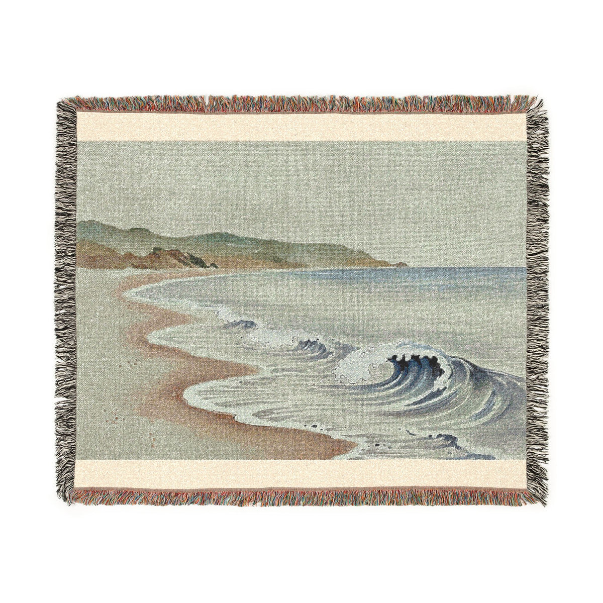 Quiet Shore Woven Throw, Soft Sage