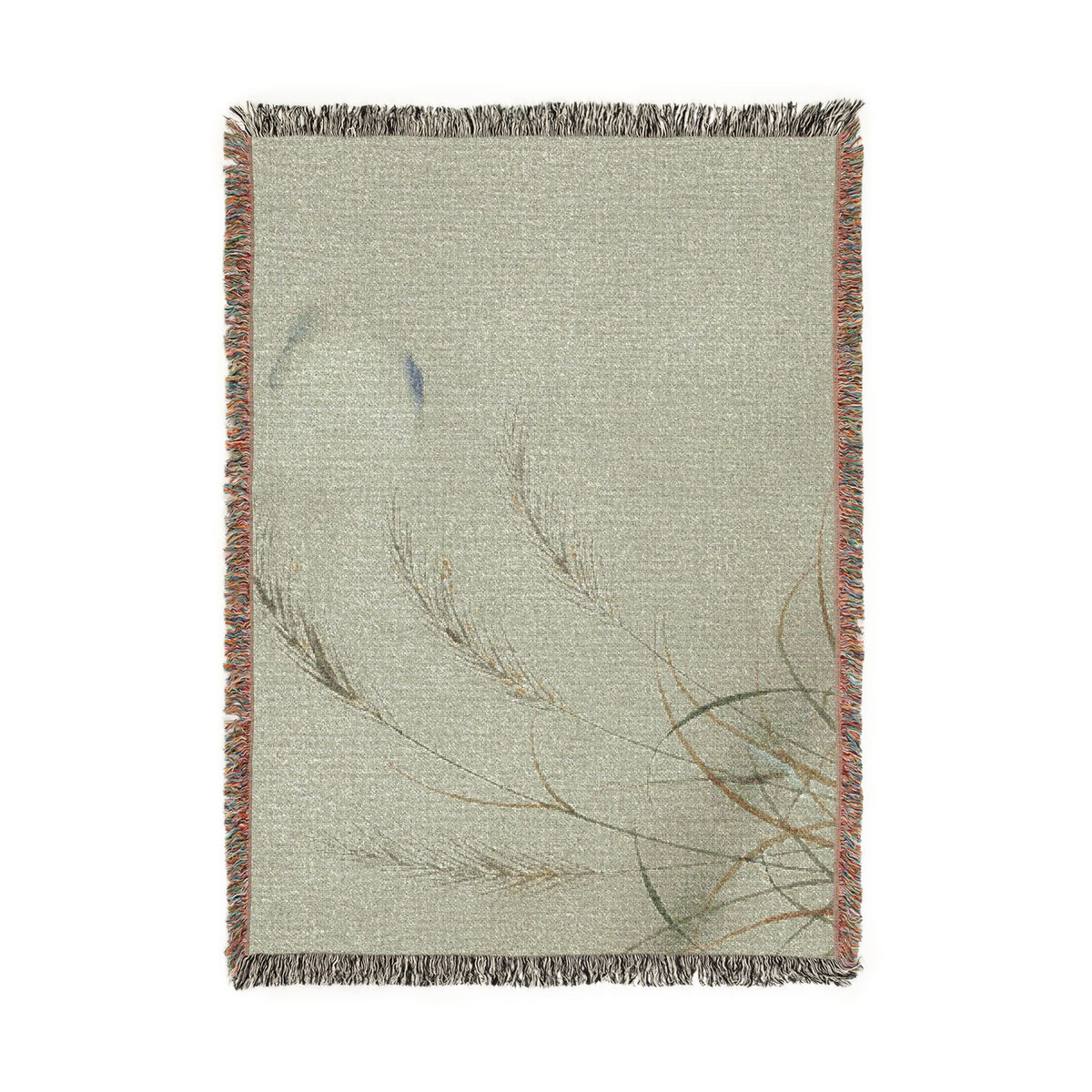 Susuki & Moon Woven Throw, Soft Sage