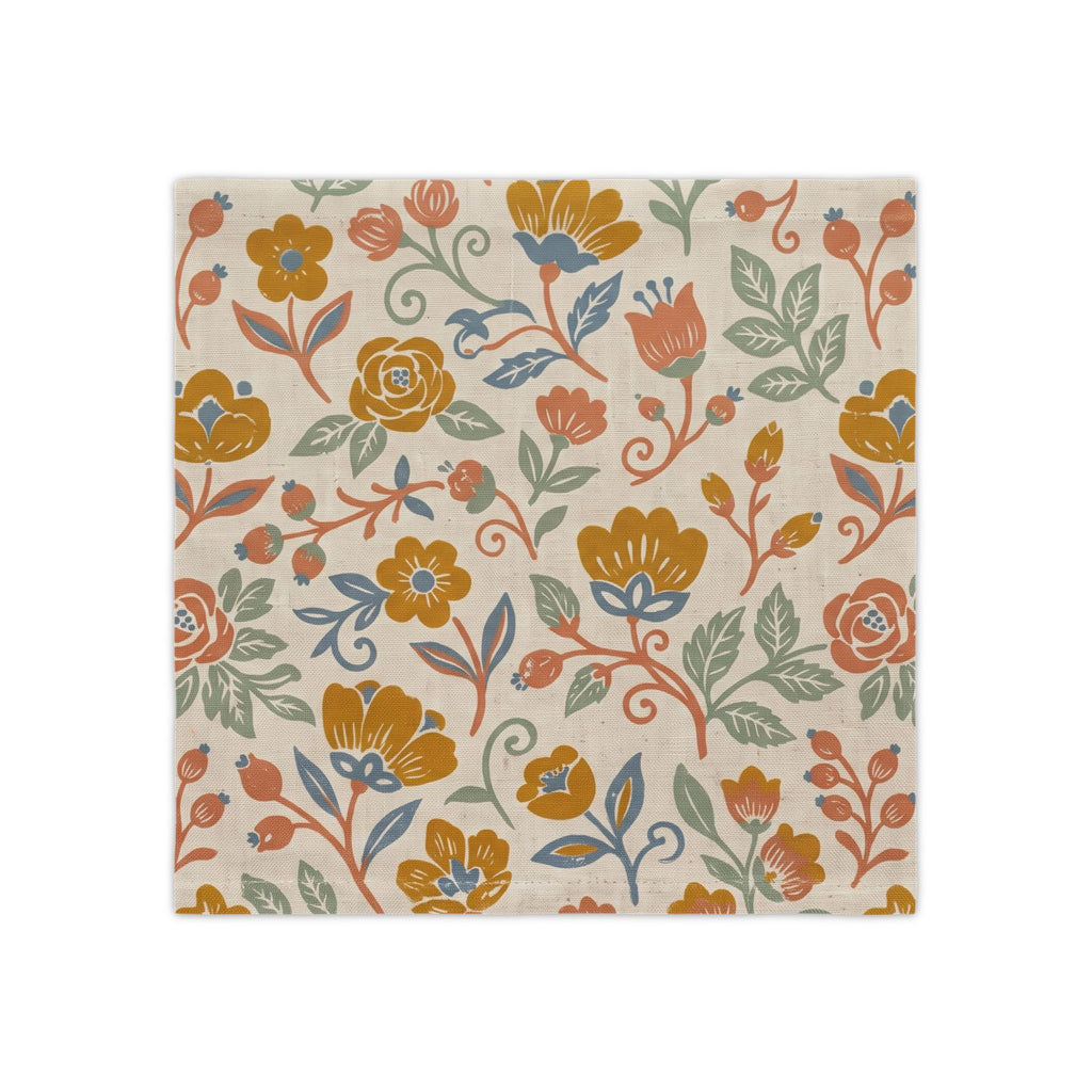Nordic Folk Cloth Napkins, Set of 4